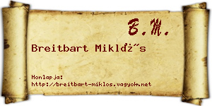 Breitbart Miklós névjegykártya