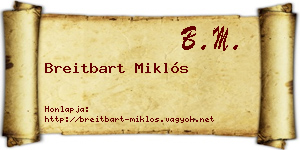 Breitbart Miklós névjegykártya
